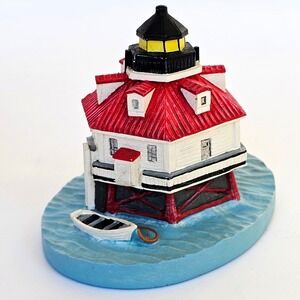 Vintage Spoontiques Thomas Pointe, MD Lighthouse Boat Hand Painted Figurine 1572